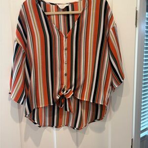 Orange and Black Button Down Shirt